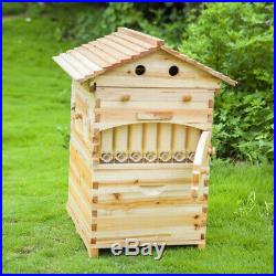 7pcs Auto Flowing Honey Hive Beehive Frames & Beekeeping Brood Cedarwood Box Set