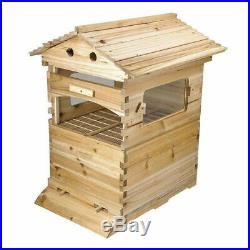 7pcs Auto Flowing Honey Hive Beehive Frames + Beekeeping Brood Cedarwood Box Set