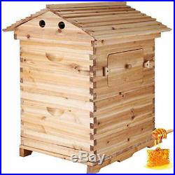 7pcs Flowing Honey Hive Beehive Frames + Beekeeping Brood Cedarwood Box Set