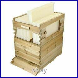 7pcs Upgraded Free Flow Honey Beehive Frames + Beekeeping Brood Cedarwood Box UK