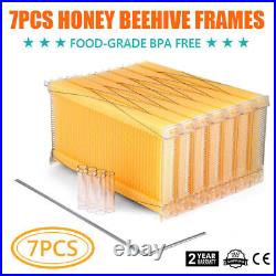 7x Free Flowing Honey Hive Beekeeping Beehive Frames with 7 Honey Tube 46x24x4.5cm