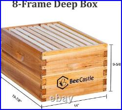 8 Frame Bee Hive Complete Beehive Kit, 100% Beeswax Coated Bee Hive