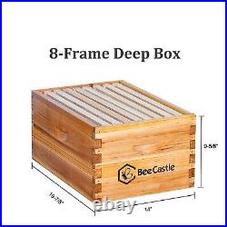 8 Frame Bee Hive Complete Beehive Kit, 100% Beeswax Coated Includes