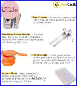 8-Frame Bee Hives and Supplies Starter Kit, Beehive Kit Dipped in 100% Beeswax, Be