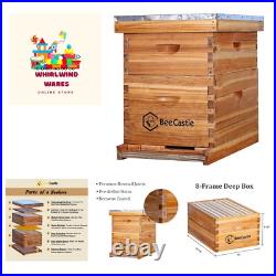 8 Frame Langstroth Bee Hive Coated with 100% Beeswax Includes Beehive Frames