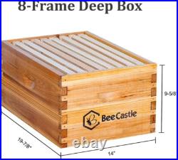 8 Frame Langstroth Bee Hive Coated with 100% Beeswax Includes Beehive Frames