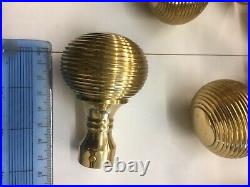 8 Pairs Brass Beehive Door handles Antique Style reeded Brass Door Rim Knobs