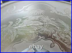 AF Original Victorian LIONS? Etched Beehive Glass Oil Lamp Shade 4 inch fitter