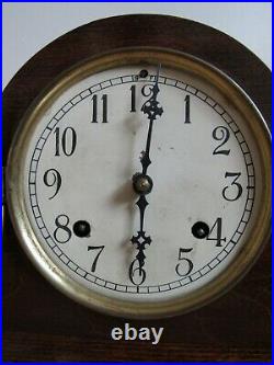 ANTIQUE NEW HAVEN BEEHIVE mantel clock AURIS table bob pendulum MAHOGANY