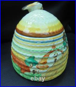 A Clarice Cliff small size Bee Hive honey pot in BROOKFIELD pattern