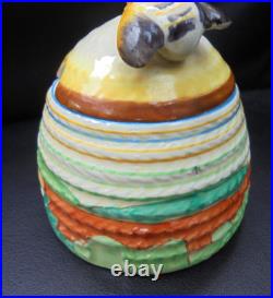 A Clarice Cliff small size Bee Hive honey pot in BROOKFIELD pattern