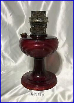 Aladdin B-83 Ruby Crystal Beehive Lamp with Model B Burner and Chimney
