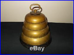 Antique 1930s/40s Brass Huge 4-Tiered Beehive Bell boxing masonic naval fire
