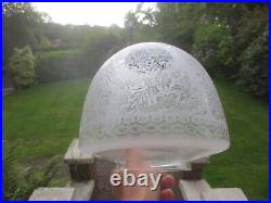 Antique Acid Etched Beehive Duplex Oil Lamp Shade