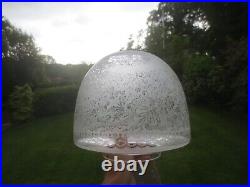 Antique Acid Etched Beehive Duplex Oil Lamp Shade