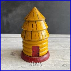 Antique Bee Skep Money Bank Naïve Folk Art Bee Hive Money Box C 1890