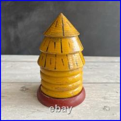 Antique Bee Skep Money Bank Naïve Folk Art Bee Hive Money Box C 1890