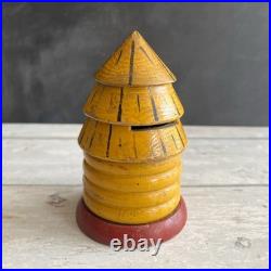Antique Bee Skep Money Bank Naïve Folk Art Bee Hive Money Box C 1890