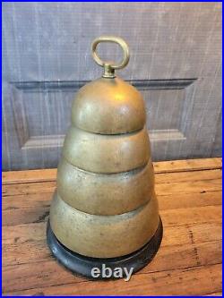 Antique Brass Huge 4 Tiered Beehive Bell Hotel 11 pounds Brass Bee Hive