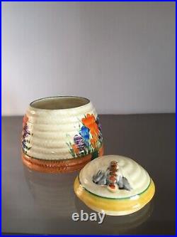 Antique Clarice Cliff Crocus Large Beehive Honey Pot