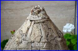 Antique French Bee Skep Handwoven Straw Beehive Rustic Farmhouse Garden Decor