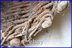 Antique French Bee Skep Handwoven Straw Beehive Rustic Farmhouse Garden Decor
