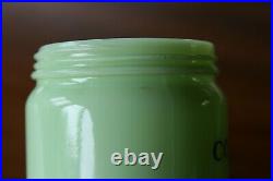 Antique Large Jeannette Green Jadeite Coffee Canister Jar Beehive Ribbed