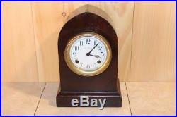 Antique New Haven 8 Day Chiming Beehive Style Mantle Clock RUNS