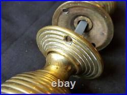 Antique Pair of Victorian Brass (Beehive) Door Knobs (EB242)