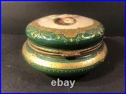 Antique Porcelain Box/ Raised Gold/ Royal Vienna/ Austria C. 1880/ Beehive Mark
