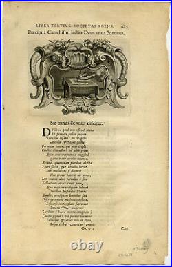 Antique Print-GOD-WRITING-LETTER M-BAT-BEEHIVE-JESUIT-Bolland-Galle-1640