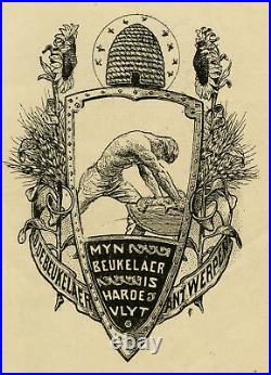 Antique Print-WRAPPER-PASTRY-DE BEUKELAER-BEEHIVE-SUNFLOWER-Anonymous-ca. 1900