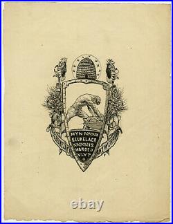 Antique Print-WRAPPER-PASTRY-DE BEUKELAER-BEEHIVE-SUNFLOWER-Anonymous-ca. 1900