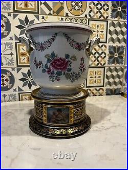 Antique Royal Vienna Beehive Shield Mark Gilded Porcelain Stand Stunning! Rare