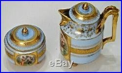 Antique Royal Vienna Style Porcelain Tea Coffee Set withTray Beehive/Shield Mark