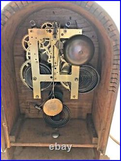 Antique Sessions Bee Hive Mantel Clock 8 Day Time & Strike Excellent No Res