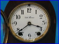 Antique Seth Thomas Beehive Gothic Mantel Clock Porcelain Dial Working