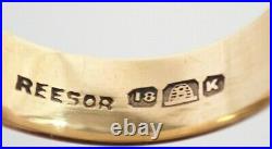 Antique Solid 18k Yellow Gold B Beehive Mark Reesor Wedding 5.5mm Band Ring 5.5