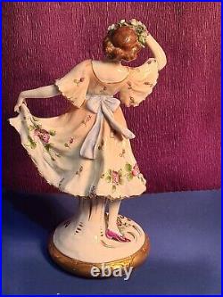 Antique Vienna Porcelain Figurine Dancer Beehive Mark