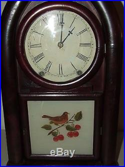 Antique Working 1860's Wm. L. Gilbert Mahogany Rosewood Beehive Mantel Clock