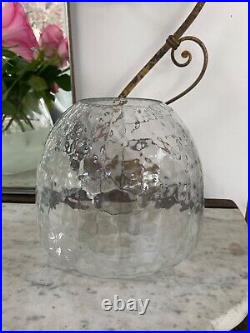 Antique clear beehive cushion cut oil lamp shade