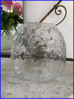 Antique clear beehive cushion cut oil lamp shade