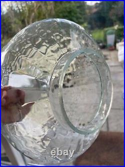 Antique clear beehive cushion cut oil lamp shade