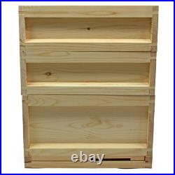 Assembled National Bee Hive Pine Bee Keeping 2 Super 1 Brood Beekeeping Apiary