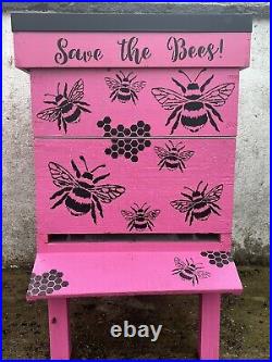 Assembled National Cedar Hand Painted Bee Hives Including Frames And Foundation