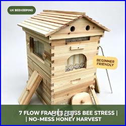 Auto Flow Honey Beehive Set 7x Flow Frames Cedarwood Wax Dip UK Beekeeping