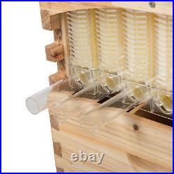 Automatic Wooden Bee Hive House kit+7xUpgraded Auto Frame Comb-Beehive Box Honey