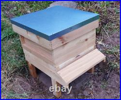 BS National Beehive with Super, Vented Mesh Floor, Crown Board, Roof & Reducer