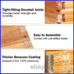 BeeCastle 8 Frame Medium Bee Hive Super Box Langstroth Honey Beeswax Coated