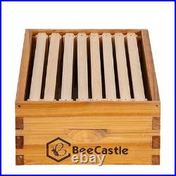 BeeCastle 8 Frame Medium Bee Hive Super Box Langstroth Honey Beeswax Coated